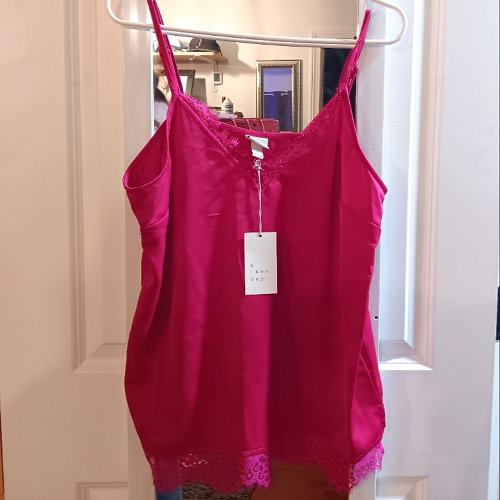 NWT A New Day Pink Satin Cami